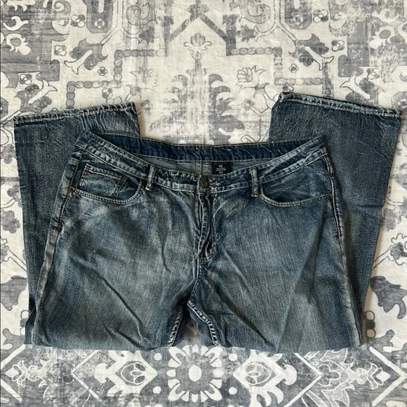 Buffalo David Bitton Relaxed Acid Washed Blue Jeans - Picture 1 of 15